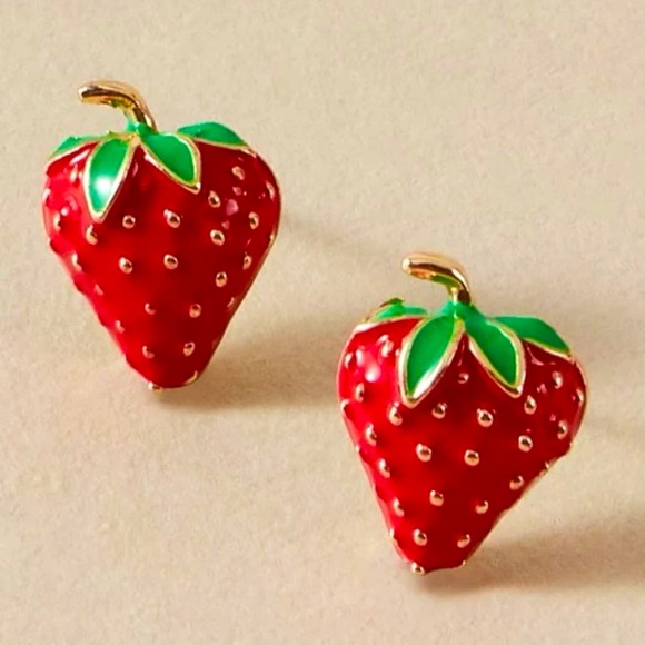 Strawberry Stud Earrings - Picture 1 of 4